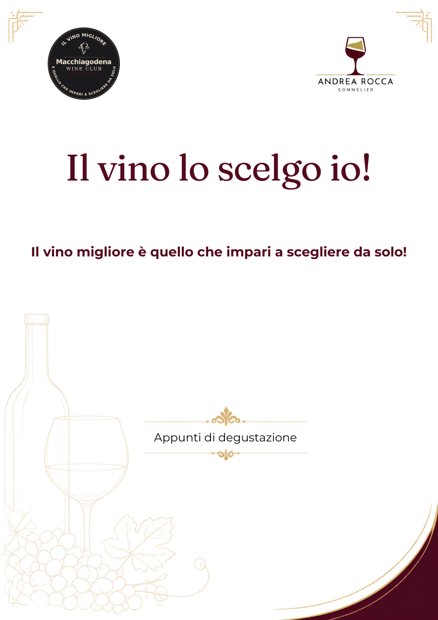 Copertina del quaderno di degustazione Il vino lo scelgo io.